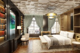 Appartement 3D luxe - chambre à coucher photoréaliste