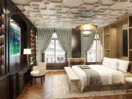 Appartement 3D luxe - chambre à coucher photoréaliste