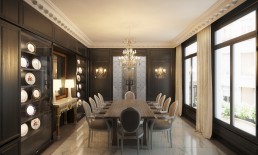 Salle a manger en 3D de logements haussmannien