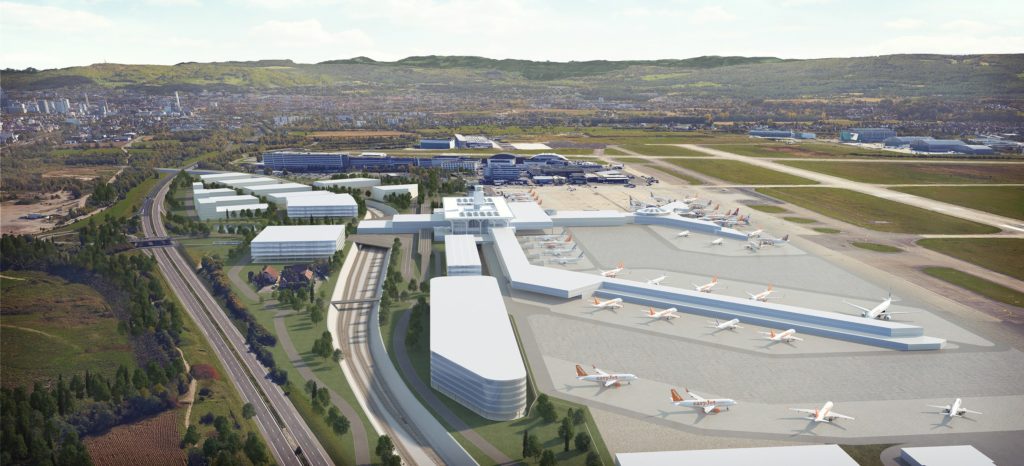 illustration 3D de faisabilité d'un aéroport