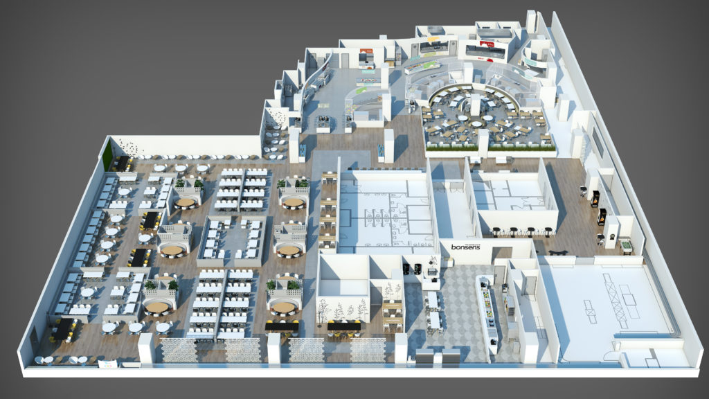 Plans 3D d'aménagement - Restaurant et cafétaria